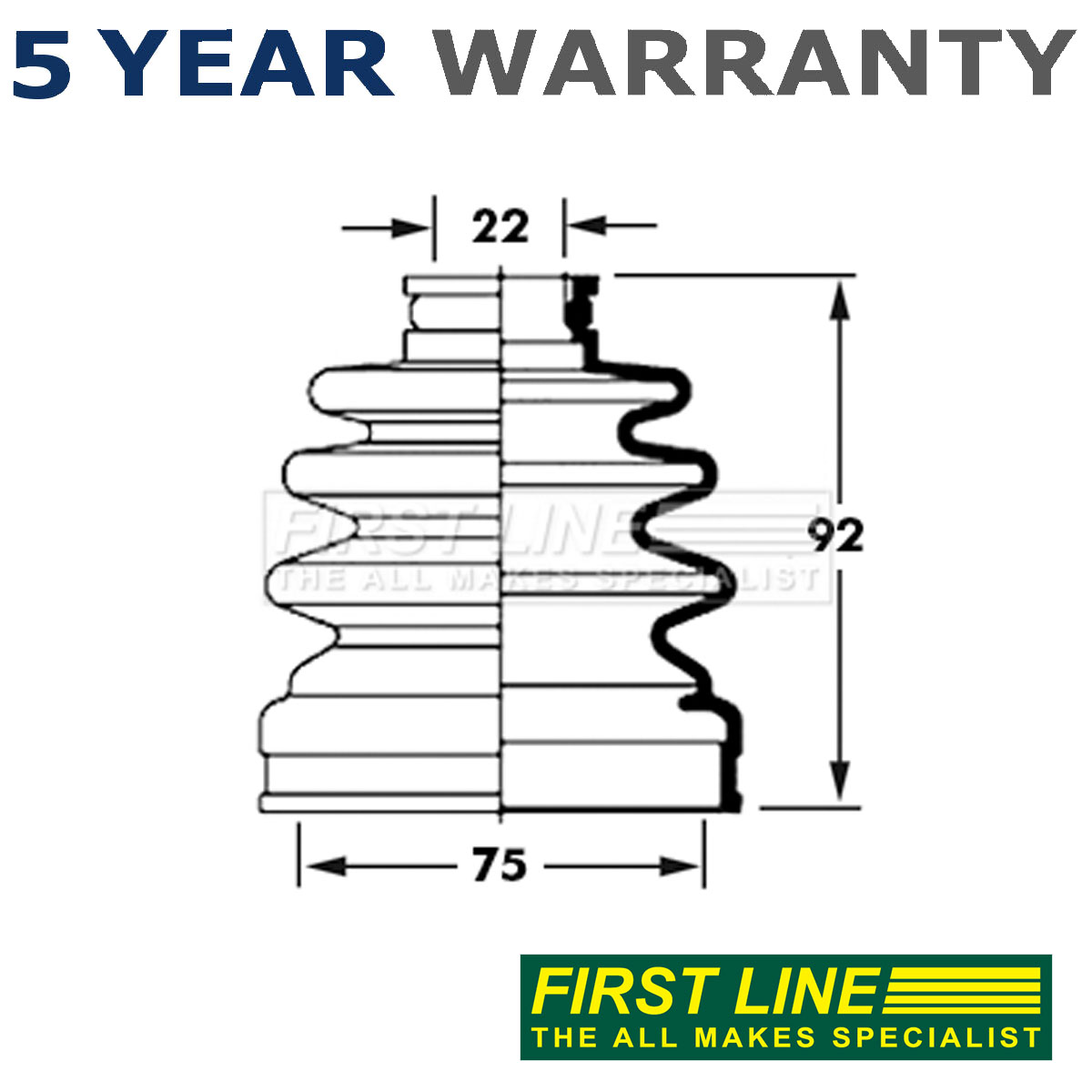 First Line Front Outer Cv Joint Boot Set Fits Kia Shuma